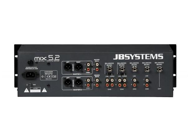 JB systems MIX 5.2 sonemikser 2 soner (balansert), 11 innganger
